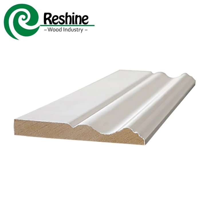 White Primed MDF Baseboard Molding